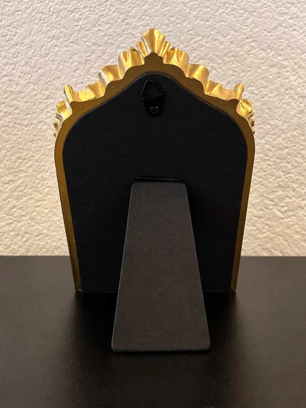 Vintage Style Gold Jewelry Display Stand with Black Velvet Necklace Holder